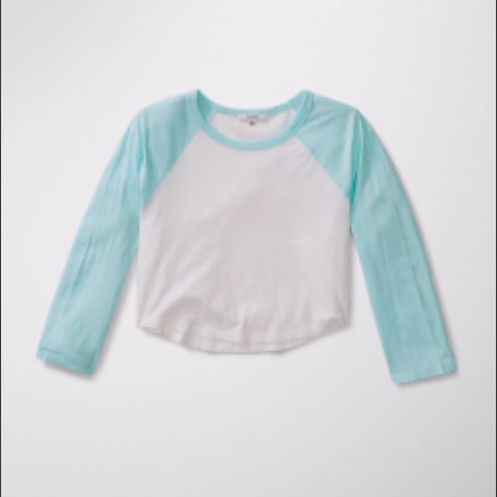 ARITZIA CROPPED BASEBALL TEE blue white TALULA S